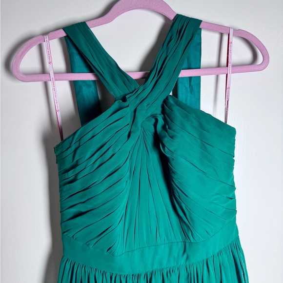 Monique Lhuillier Bridesmaid Crisscross Chiffon Gown - Picture 6 of 6